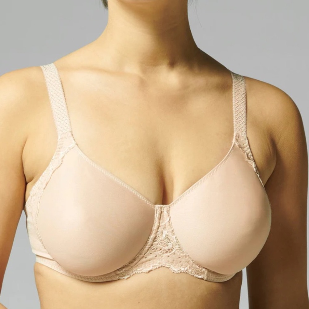 Simone Perele Caresse Minimizer Bra Rose 32H EUC